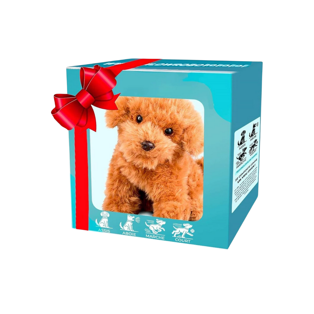 Boneco de robô cão Shih Tzu e gato em smoking, brinquedo de robô da marca Xanovooo, com detalhes fofos e realistas.