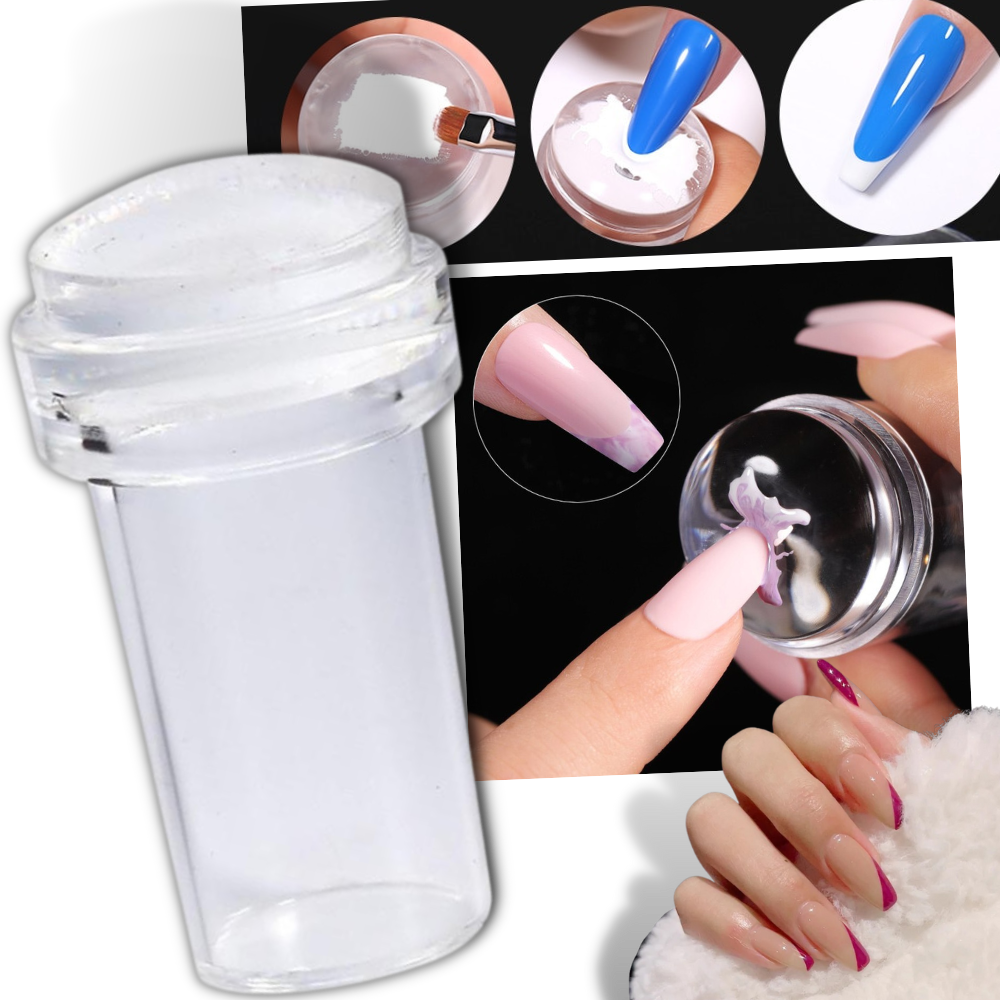 Kit de estampar silicone para nail art com grattoir da Xelparuc, incluindo placas de silicone e ferramenta para decoração de unhas.