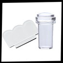 Kit de estampar silicone para nail art com grattoir, ideal para decorar unhas com detalhes precisos.