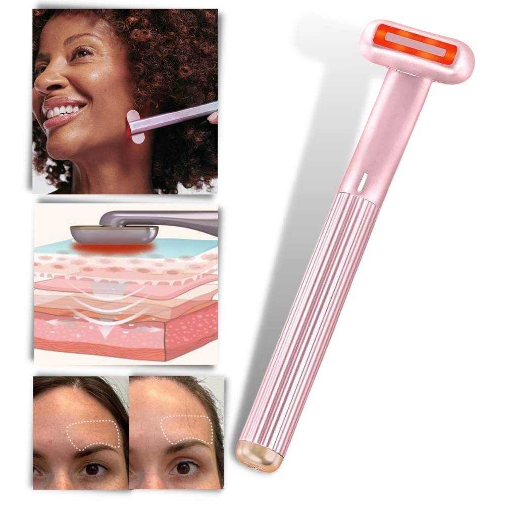 Bâton de soin du visage Xiaofu avec lumière rouge, cosmétique pour revitaliser et améliorer la peau.