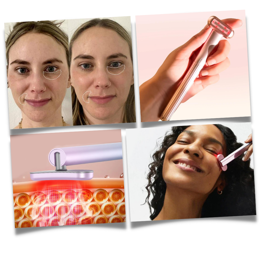 Bâton de soin du visage Xiaofu avec lumière rouge, cosmétique pour revitaliser et revitaliser la peau du visage.