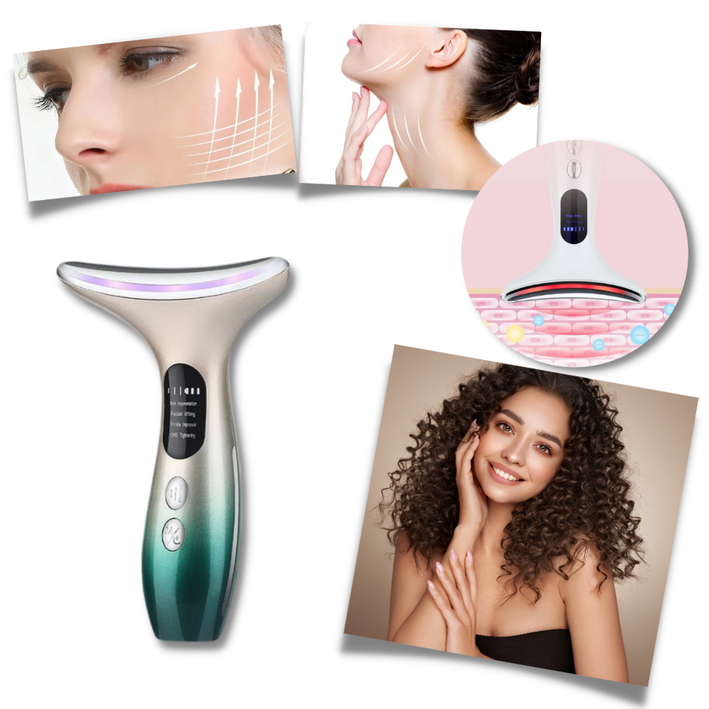 Aparelho de cosméticos Xinxinniu para tonificação do pescoço e rosto, dispositivo de beleza branco, usado na pele facial e do pescoço.