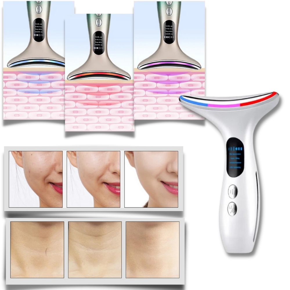 Dispositivo de cosméticos Xinxinniu para firmar o pescoço e rosto, aparelho de cuidados faciais branco.