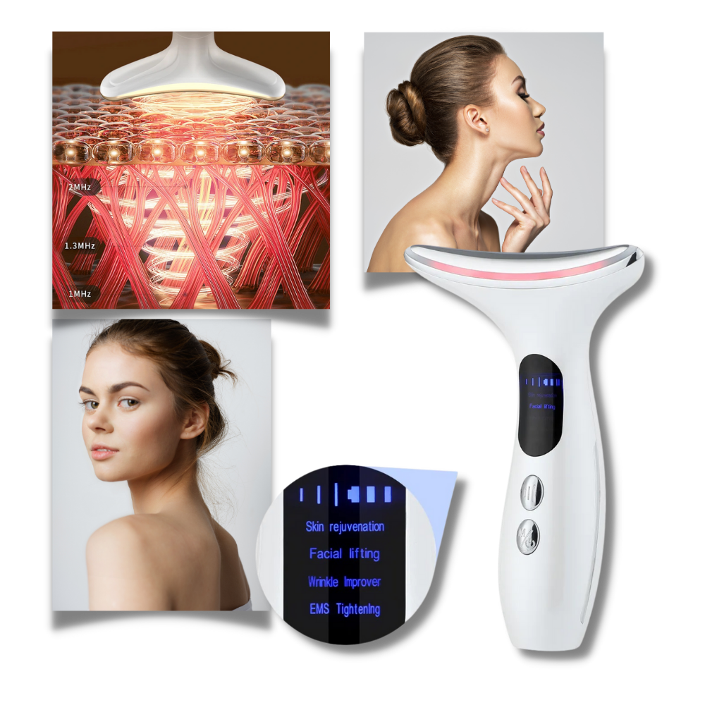 Dispositivo cosmético branco da Xinxinniu para firmar o pescoço e rosto, aparelho de cuidados faciais.