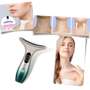 Aparelho de cosméticos Xinxinniu para reafirmar o pescoço e o rosto, com design branco e tecnologia de cuidados faciais.