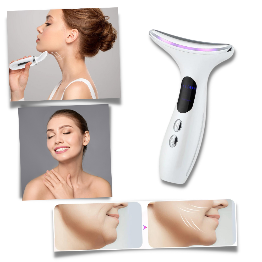 Dispositivo de cosméticos Xinxinniu para firmeza do pescoço e rosto, aparelho branco de cuidados faciais e corporais.