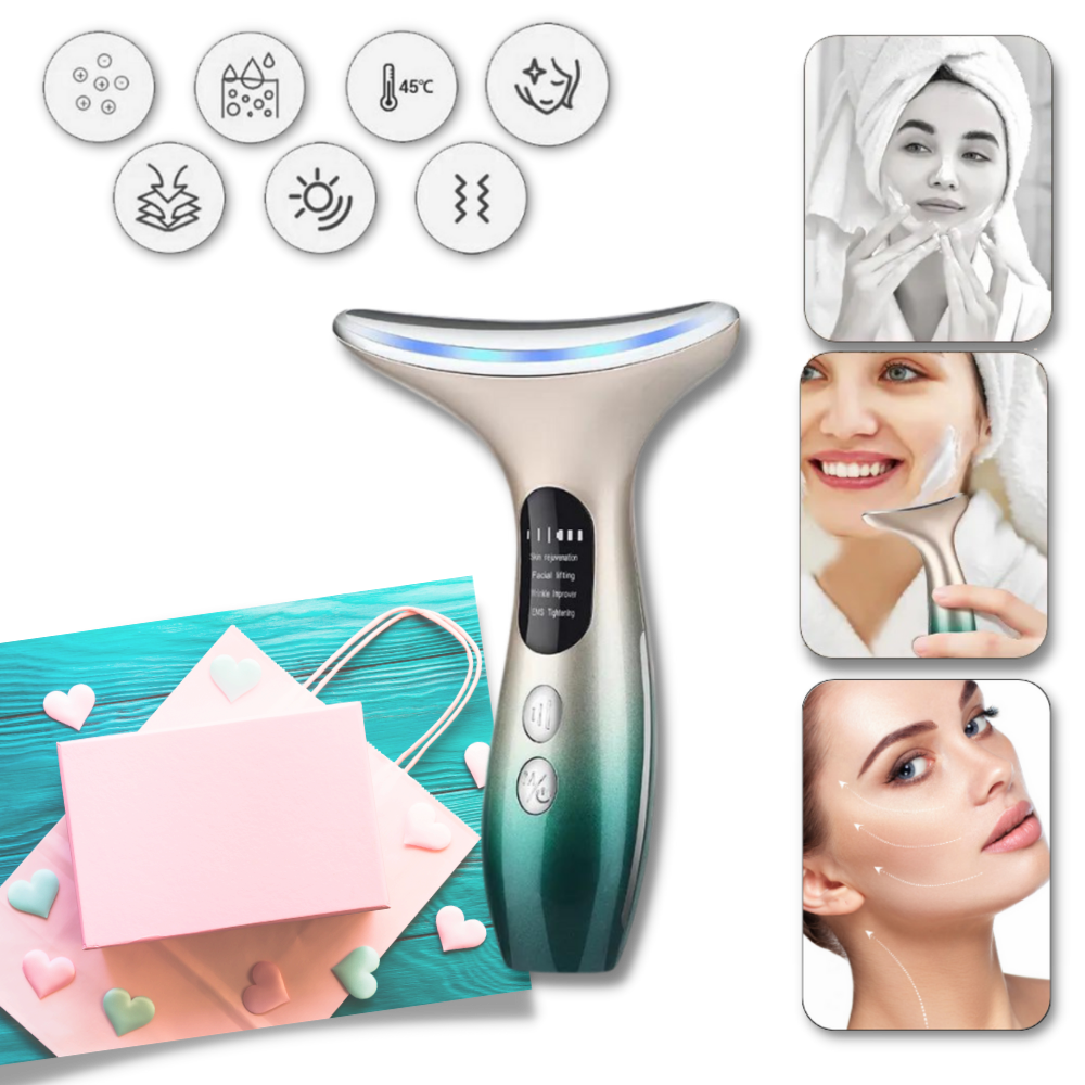 Dispositivo cosmético branco da Xinxinniu para firmeza do pescoço e rosto, aparelho de cuidados faciais.