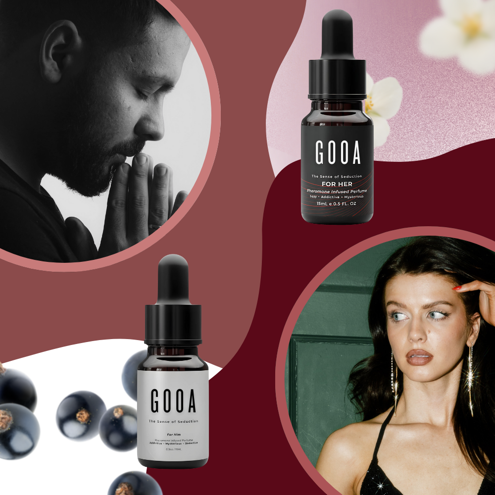 Parfum sedutor com feromônios da Yadornos, para homens e mulheres, em frasco elegante e atraente.