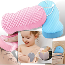 Esponja exfoliante suave para o corpo da marca Ybeny, feita de material macio e indicado para cuidados com a pele.