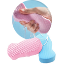 Esponja exfoliante suave para o corpo da marca Ybeny, textura macia e ideal para cuidados com a pele corporal.