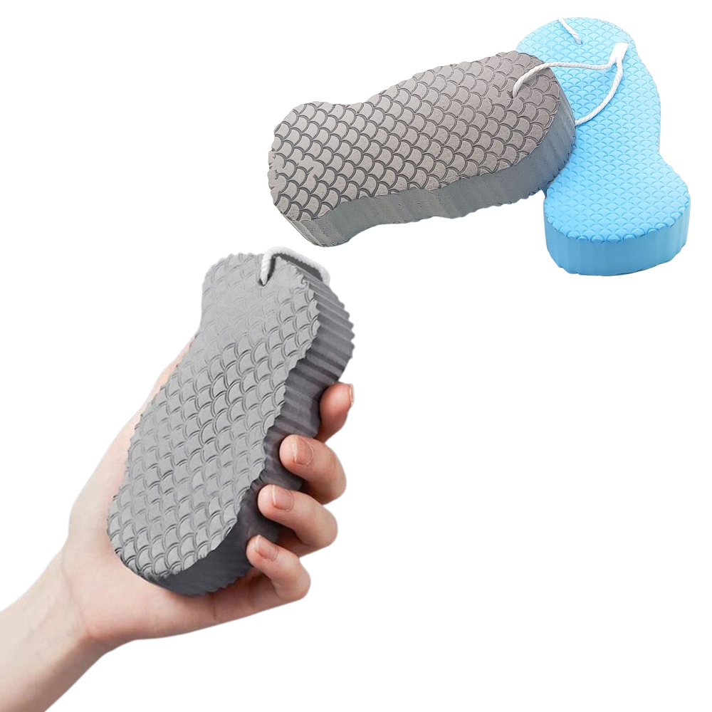 Esponja exfoliante corporal suave da marca Ybeny, feita de material macio e ideal para limpeza e cuidado da pele.