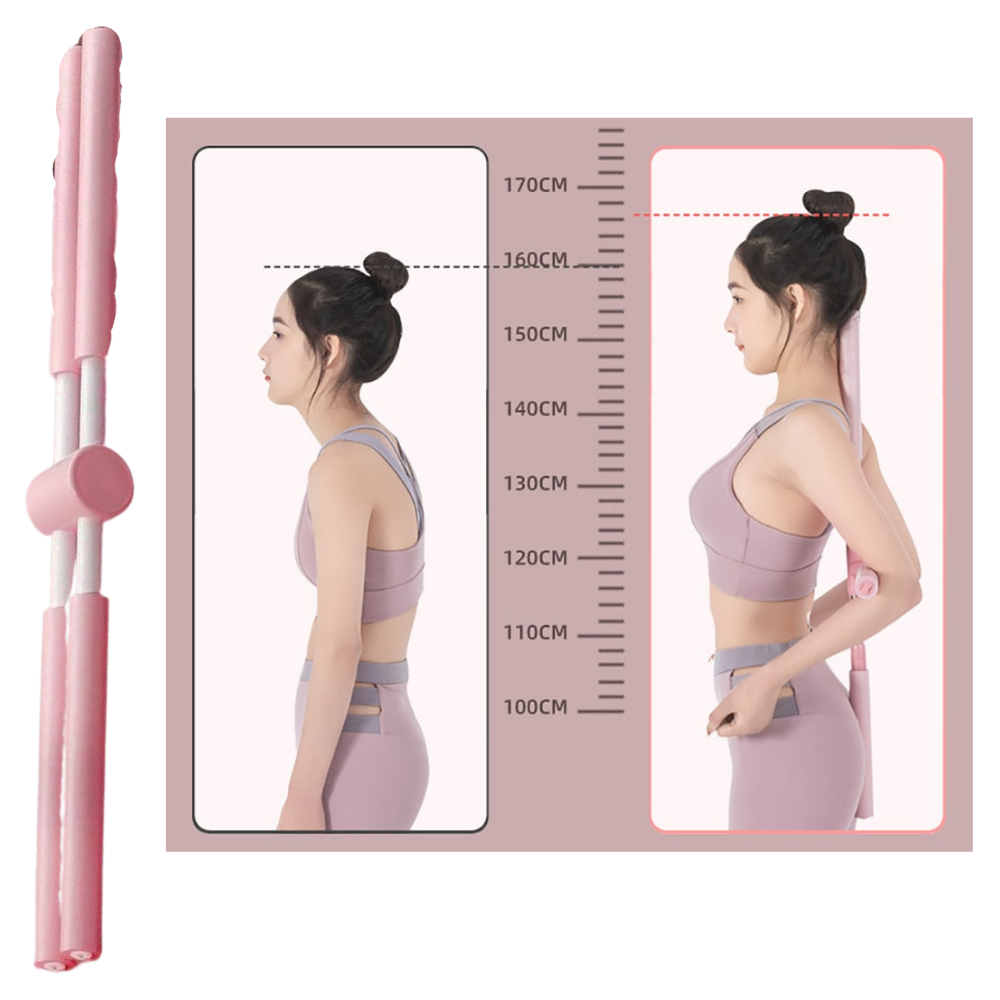 Bâton corrector de postura da Ybeny, material de ergoterapia e fisioterapia, em cor cinza, usado para alinhamento postural.