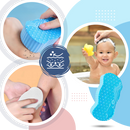 Esponja de banho exfoliante suave da Yedyly, de cor azul, ideal para limpeza e esfoliação da pele.