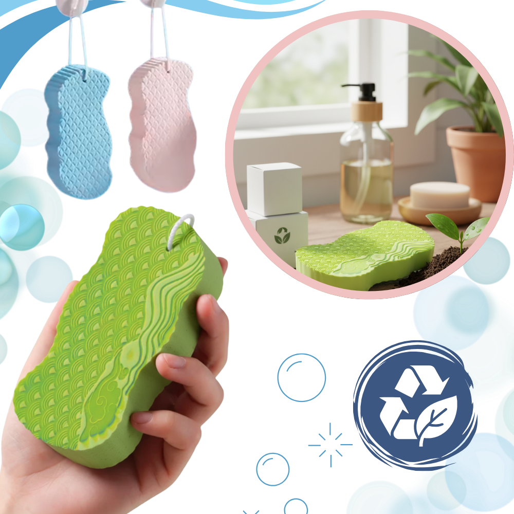 Esponja de banho exfoliante suave da Yedyly, com textura macia para limpeza e cuidado da pele.