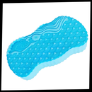 Esponja de banho exfoliante suave da marca Yedyly, em tom azul, ideal para limpeza e cuidados com a pele.
