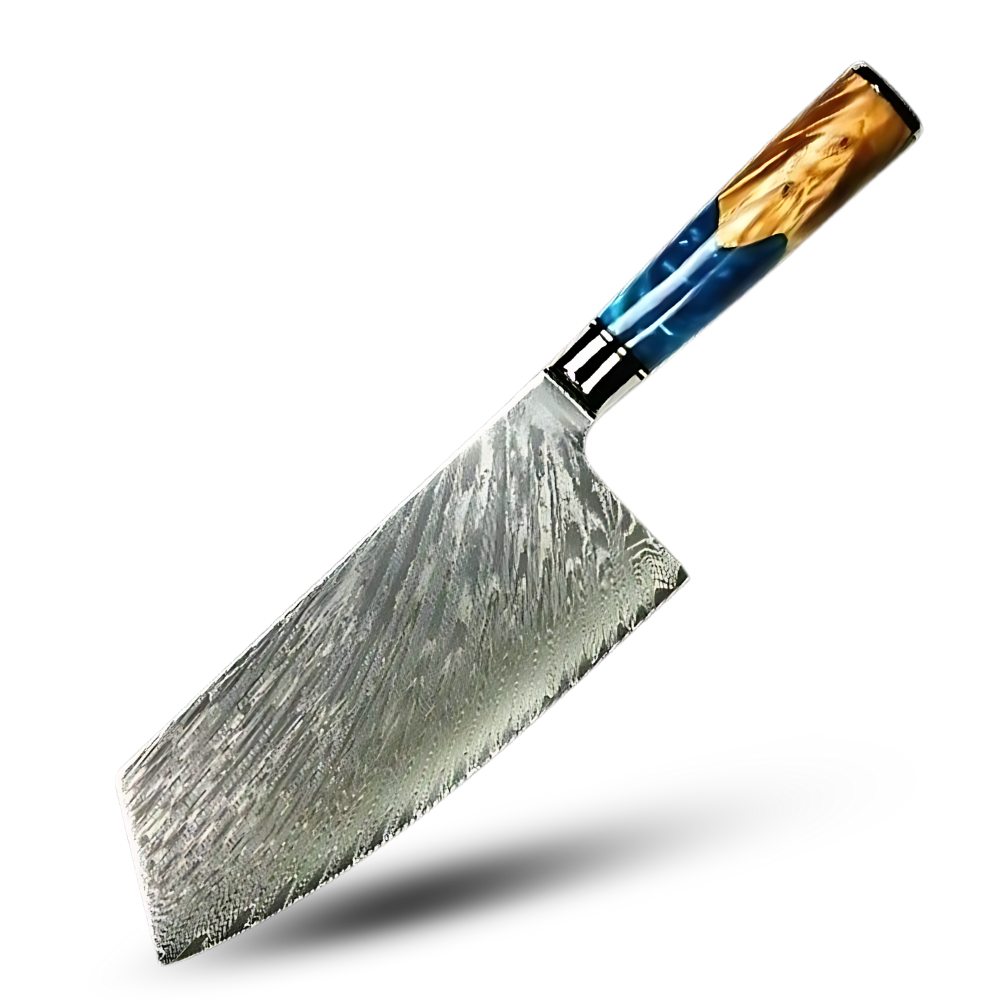Faca de cozinha japonesa da série Riviera Maya da marca Myvit, lâmina amarela e design elegante para culinária.
