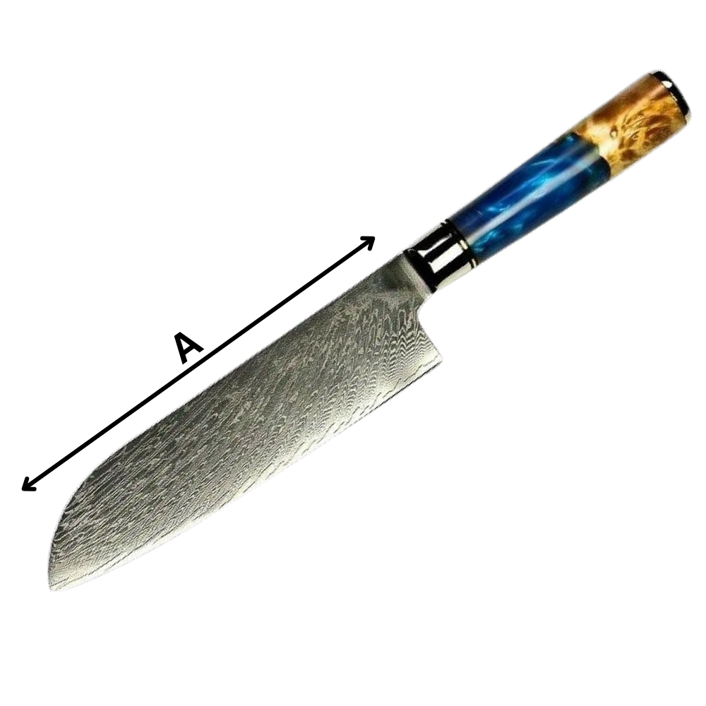Faca japonesa da série Riviera Maya da marca Myvit, com lâmina amarela, utensílios de cozinha de alta precisão.