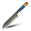 Faca Nakiri japonesa da série Riviera Maya da marca Myvit, lâmina amarela e design elegante para utensílios de cozinha.