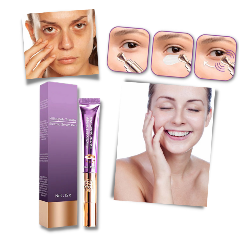 Creme vibrante reafirmante para os olhos da marca Yifudd, embalagem com textura suave e fórmula para cuidar da pele delicada.