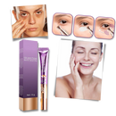Creme vibrante reafirmante para os olhos da marca Yifudd, embalagem com textura suave e fórmula para cuidar da pele delicada.