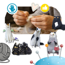 Figurine de peluche animal amusante et espiègle Yiji, décor décoiffé, idéale para coleção ou decoração divertida.