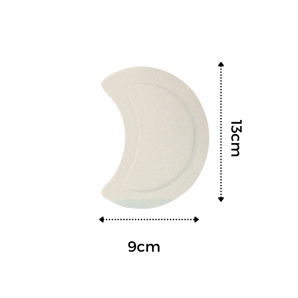 Cinq patches lymphatiques à base de plantes Ykohkofe, pour réduire la transpiration, visibles sur la peau dans un emballage cosmétique.