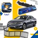 Câmera embarcada Yks para veículos, gravação em 1080p, sem cartão TF, dispositivo eletrônico para carros, imagem frontal.