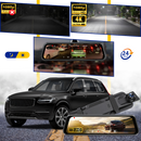 Câmera embarcada Yks para veículos em resolução 1080p, sem cartão TF, mostrada instalada no interior de um carro.