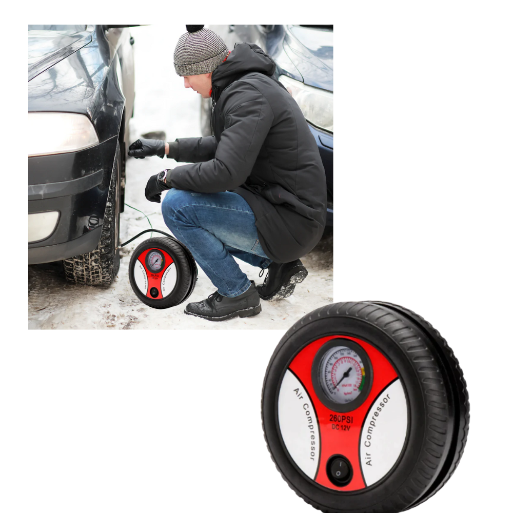 Compresseur de air portable Yks pour pneus de voiture, appareil compact pour entretien et décoration de véhicules.