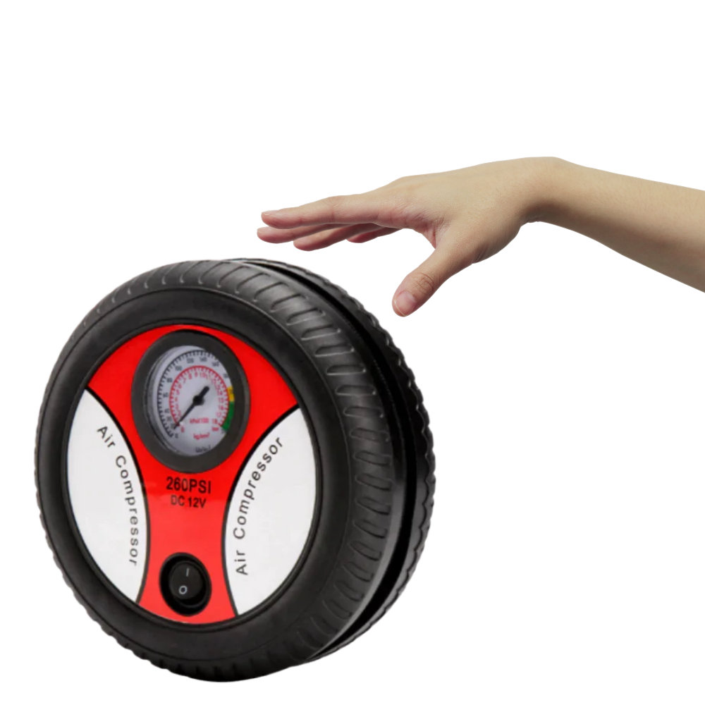 Compresseur de air portátil Yks para pneus de carro, equipamento de manutenção veicular compacto e fácil de usar.