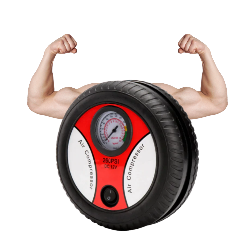 Compresseur de air portable Yks pour pneus de voiture, outil compact pour entretien et réparation de véhicules.