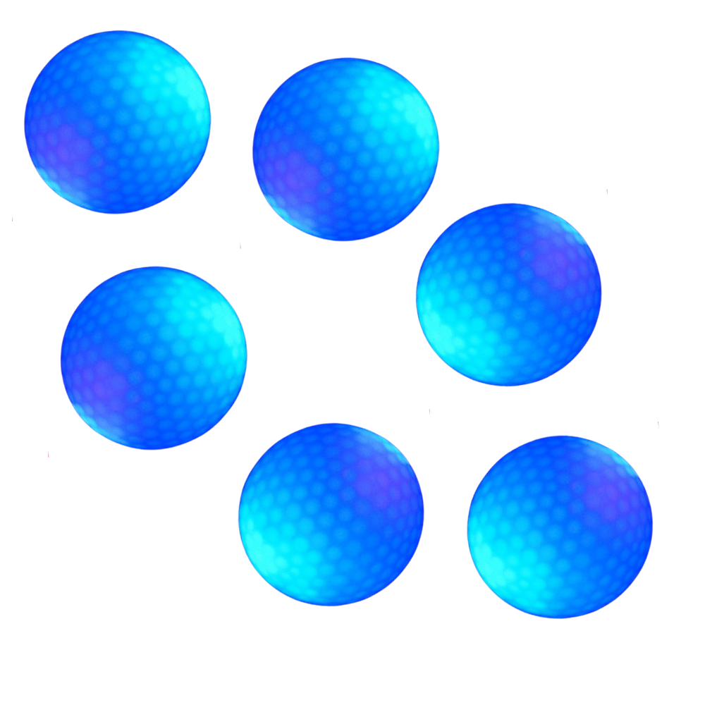 Conjunto de 6 bolas de golfe luminosas com LED da marca Yotijar, bolas brancas para jogos de golfe à noite.