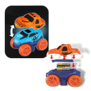 Circuit de rails flexíveis Yotijar para veículos de brinquedo, com 46 peças de carros em destaque.