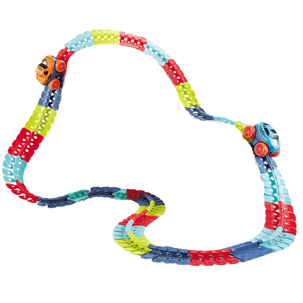 Circuit em trilhos flexíveis para carros de brinquedo Yotijar, com 46 peças, ideal para veículos de jogo e diversão infantil