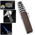 Briquet polivalente a gás Yowell preto e dourado, para uso em churrasco, fogueira e acendimento de velas.