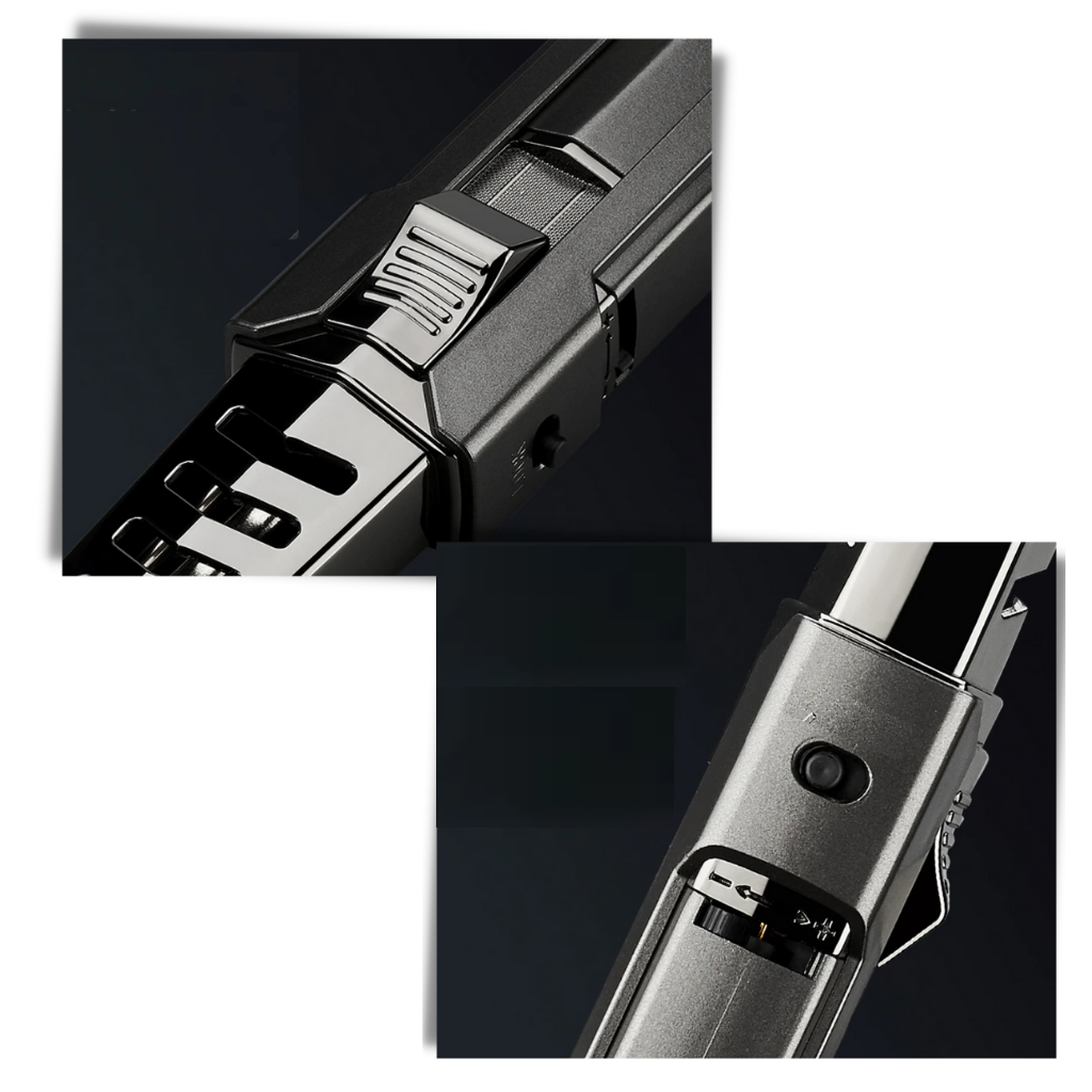 Briquet polyvalent à gaz Yowell noir et doré, briquets et allumettes, design élégant et pratique pour allumer feu.