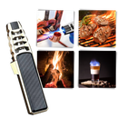 Briquet Yowell com acabamento preto e dourado, briquet polyvalente a gás, ideal para acender fogo com facilidade.