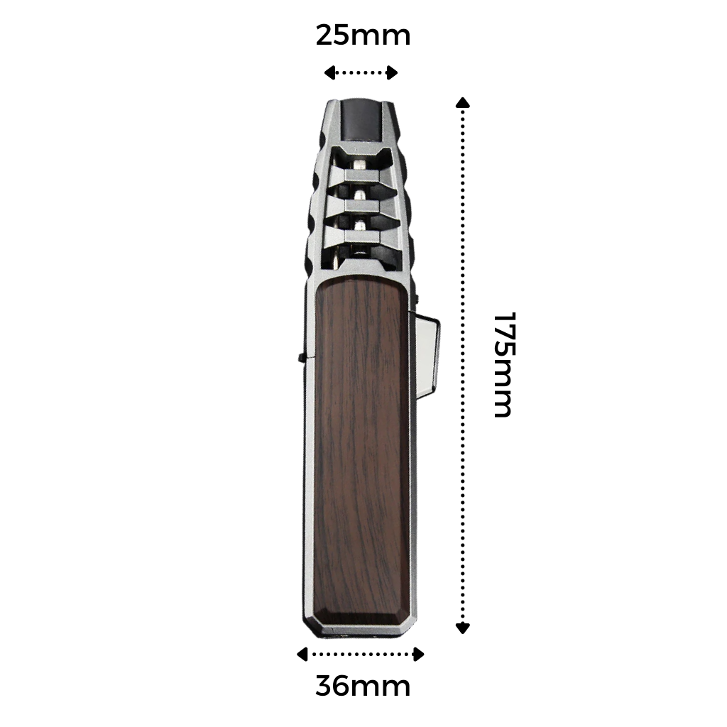 Briquet polyvalente a gás Yowell preto e dourado, fogo resistente e portátil para uso em várias ocasiões.