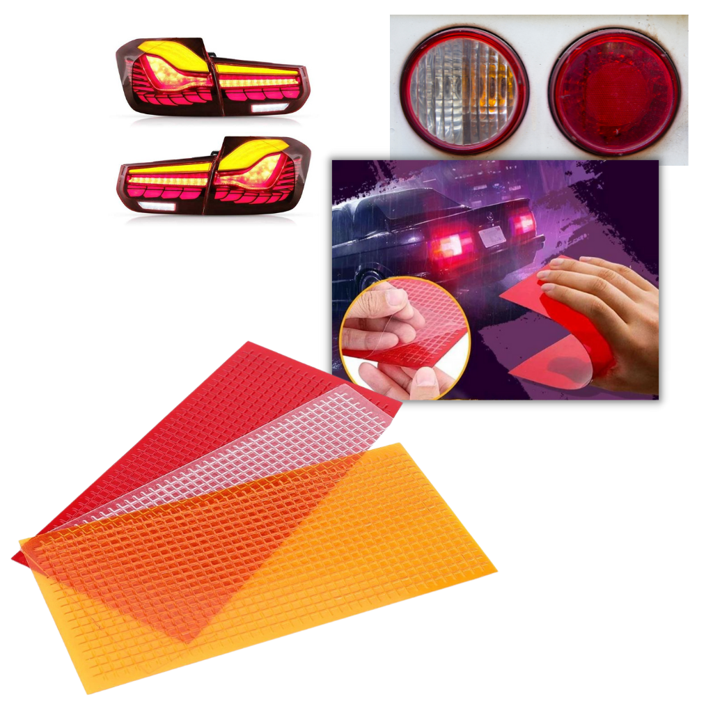 Conjunto de 3 películas de reparo para luz traseira de veículos, marca Yrtoes, para manutenção e decoração automotiva.