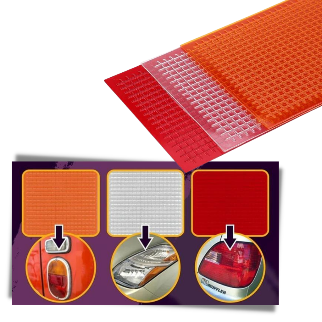Conjunto de 3 filmes de reparo para faróis traseiros de veículos, marca Yrtoes, usado para manutenção e decoração automotiva