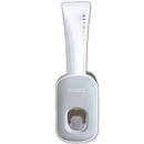Distributeur de dentifrice mural Yrtoes para cuidados bucais, em acabamento preto, com espaço para tubo de pasta de dente.