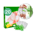 Patches naturais detoxificantes para pés da Yso, 20 unidades, com ingredientes naturais para aliviar e desintoxicar os pés.
