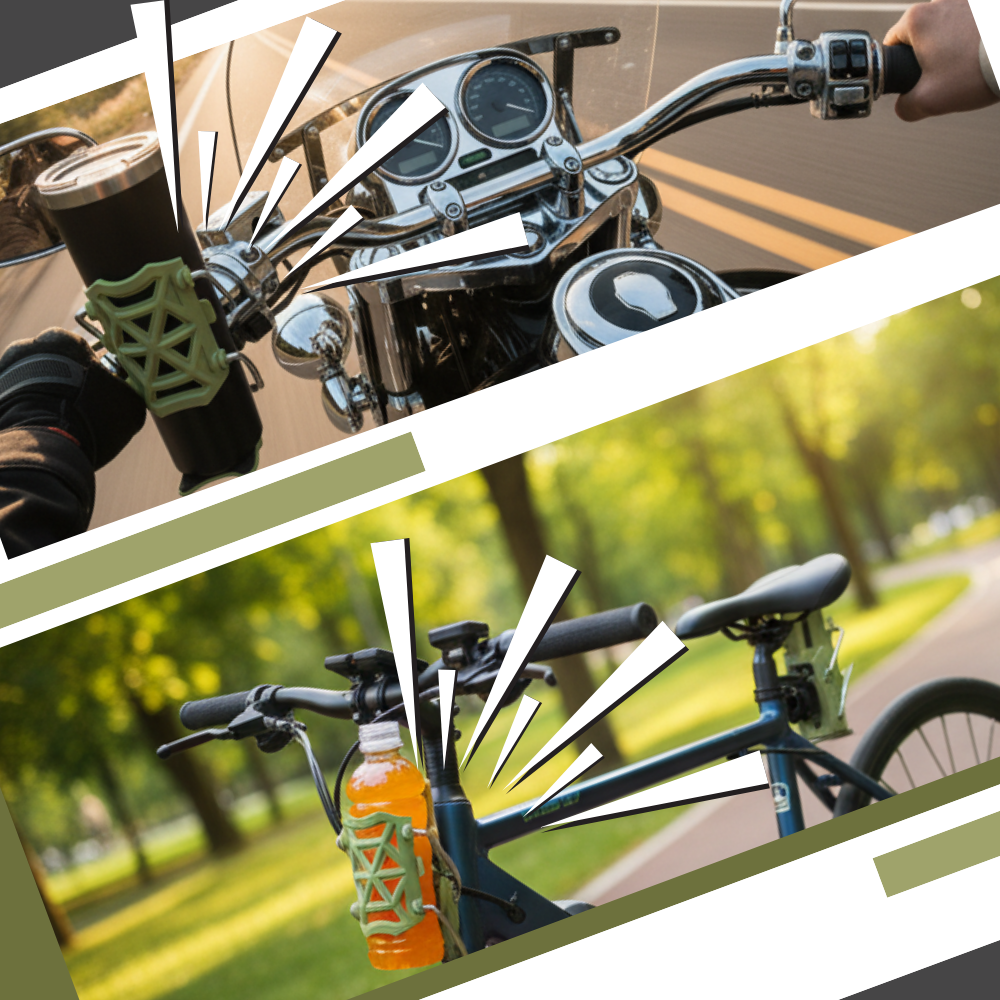Porta-gobelete universal para guidão de bicicleta e moto, peça de reposição da marca Yszodd, em cor verde.
