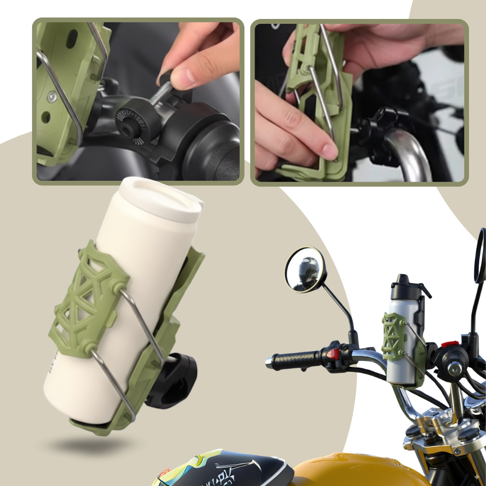 Porte-gobelet universal Yszodd para guidão de bicicleta e moto, suporte de plástico verde para bebidas em veículos.