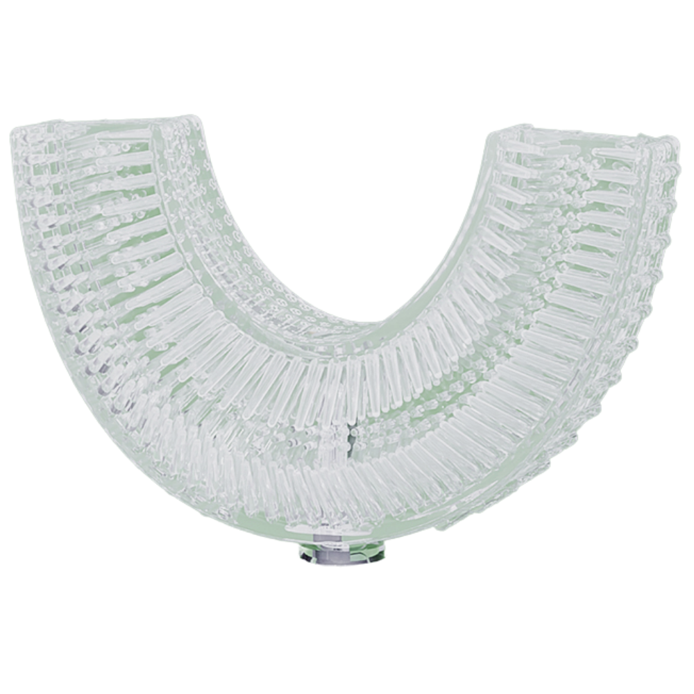 Escova de dentes elétrica em U para crianças, marca Yszodd, com cabeça azul, adequada para cuidados bucais infantis.