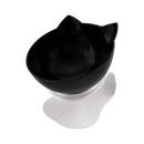 Gamela de plástico transparente da Yugaoo, com suporte elevado duplo para comida e água de gatos, design confortável e prático