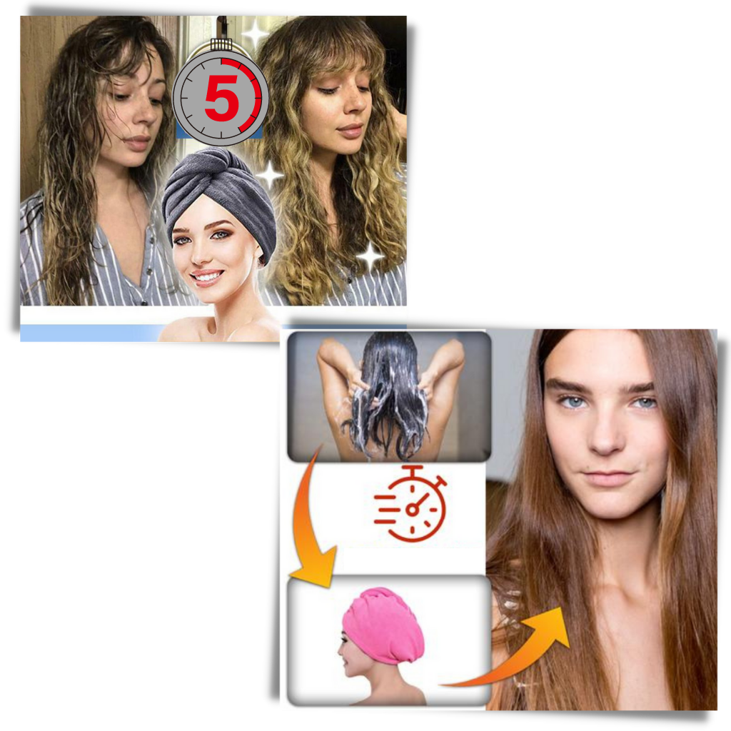 Toalha de cabelo Yugaoo para secagem rápida, suave e absorvente, ideal para cuidados instantâneos dos fios.