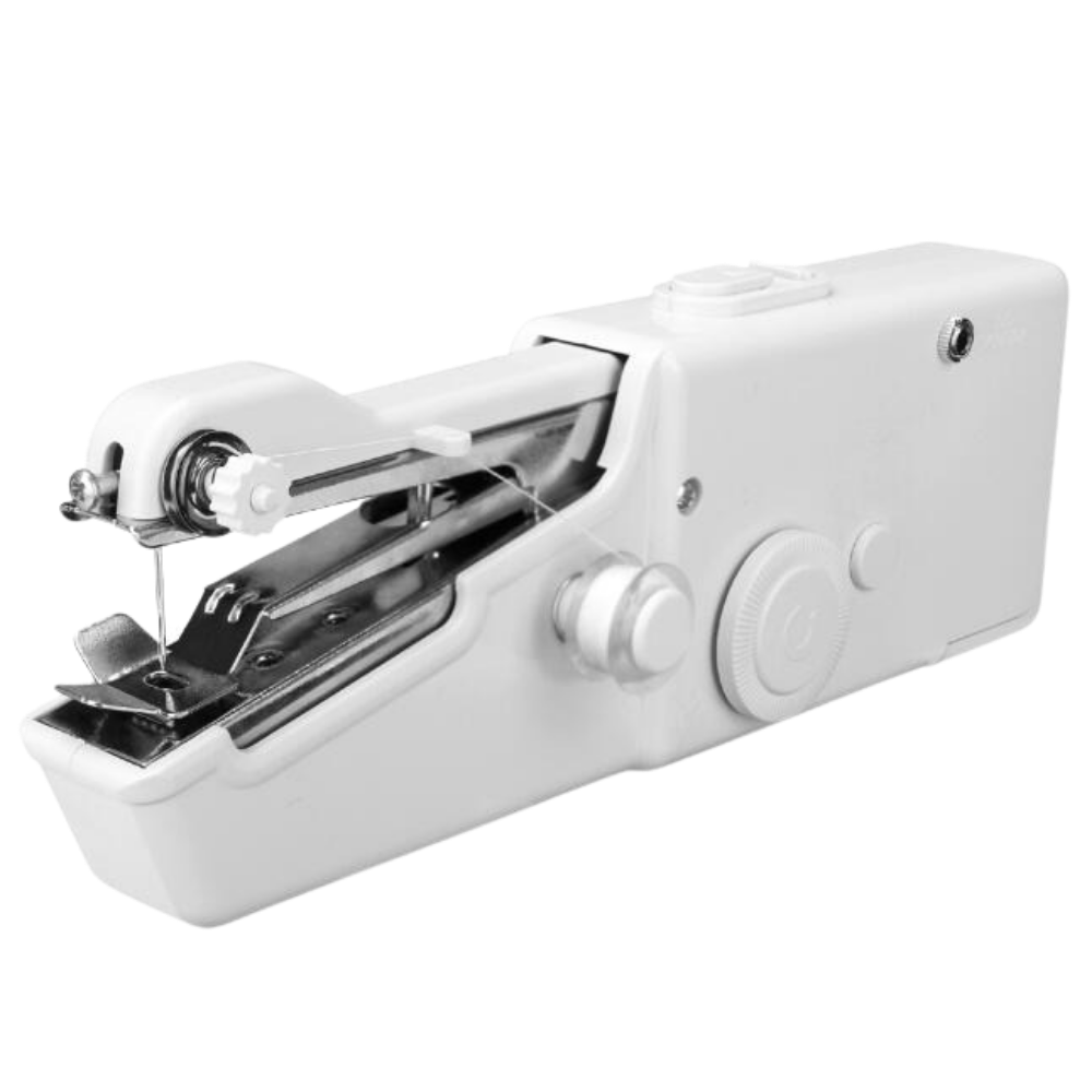 Máquina de costura portátil Ywlanda com kit de costura para artesanato e hobbies criativos, imagem da máquina e acessórios.