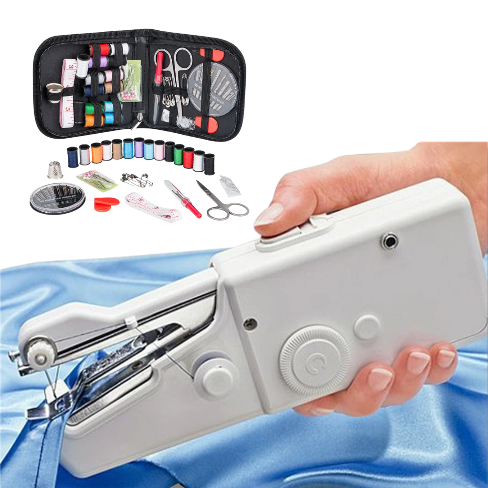 Máquina de costura portátil Ywlanda com kit de costura para artesanato e projetos de hobbies criativos.