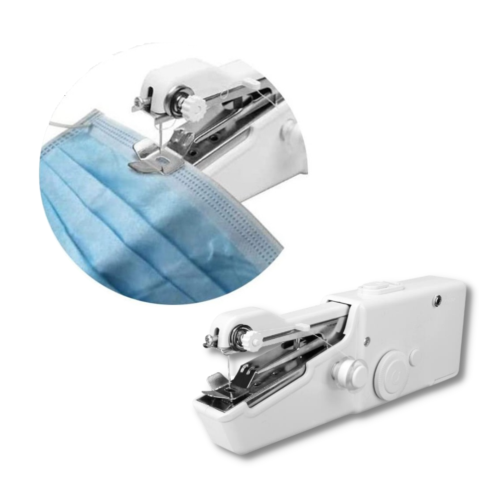 Máquina de costura portátil Ywlanda com kit de costura para hobbies criativos, ideal para projetos de artesanato e costura caseira.